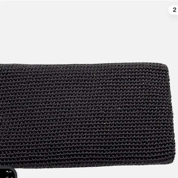 The Sak Women's Black Crochet Trifold Wallet Fold over Snap Closure - Picture 2 of 14